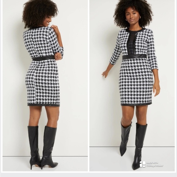 New York & Company Dresses & Skirts - New York & Company Houndstooth Sheath Dress - Superflex NEW sz small